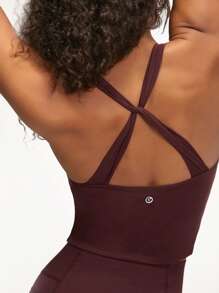 GLOWMODE Intertwine Tank Top Bra Low Impact Yoga Daily - Burgundy - View 8