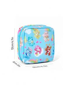 SHEIN X Care Bears 1 pieza Bolsa de almacenamiento con diseño de personaje de oso de dibujos animados, se puede utilizar como bolsa de almacenamiento de productos higiénicos femeninos, bolsa de almacenamiento digital, bolsa de almacenamiento de artículos pequeños, Funshine Bear, Bedtime Bear, Friend Bear, Wish Bear, Tenderheart Bear, Love-A-Lot Bear, Heart, Friendship - Celeste - Ver 7