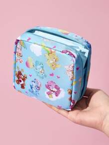 SHEIN X Care Bears 1 pieza Bolsa de almacenamiento con diseño de personaje de oso de dibujos animados, se puede utilizar como bolsa de almacenamiento de productos higiénicos femeninos, bolsa de almacenamiento digital, bolsa de almacenamiento de artículos pequeños, Funshine Bear, Bedtime Bear, Friend Bear, Wish Bear, Tenderheart Bear, Love-A-Lot Bear, Heart, Friendship - Celeste - Ver 3