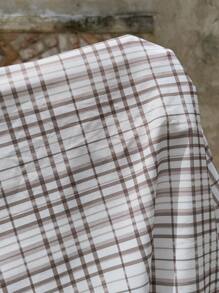 SHEIN Clasi 夏季优雅女士格纹印花V领吊带腰A字短款连衣裙 - 彩色 - 查看 6