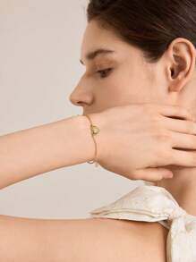 MOTF PREMIUM 18K GOLD PLATED HEART PENDANT BRACELET