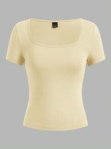 SHEIN EZwear 3 件套女士短袖短款修身休闲 T 恤，适合夏季 - 彩色 - 查看 3