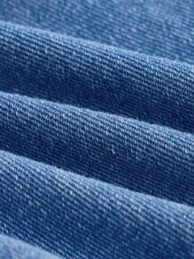 SHEIN Essnce Vestiti di jeans casual e comodi, senza maniche, con tasche, adatti a tutti i giorni, di taglia comoda