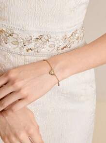 MOTF PREMIUM 18K GOLD PLATED HEART PENDANT BRACELET