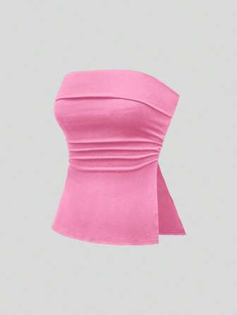 Grunge Punk Top corto con stampa leopardata nello stile Y2K, con design a spacco sul fondo, per donne