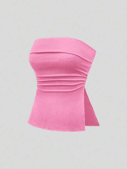 Grunge Punk Y2K Subkultur Leopard Muster Crop Top mit geteiltem Saum Design für Damen