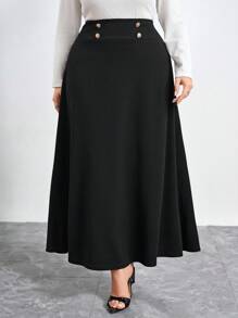 Chikora Thanh lịch Kích thước lớn Của phụ nữ Đôi ngực Váy - màu đen - Xem 3