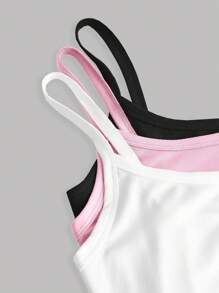 SHEIN Girlism Teen Girls 3pcs Casual Slim Fit Girl's Jumpsuits With Spaghetti Straps, Perfect For Summer - Pink - View 6