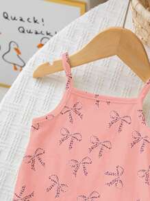 SHEIN Baby Girl Casual Romper Jumpsuit, Suitable For Spring And Summer - Multicolor - View 3