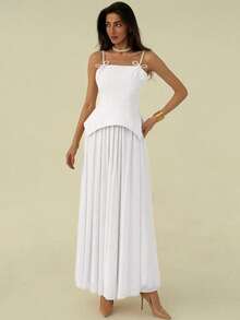 Aloruh Women Two Pieces Outfits For Daily Wear - White - View 3