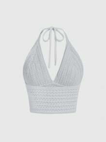 SHEIN MOD Trägertop mit geraffter Taille, strickig, elegant für Strandmusikfestivals