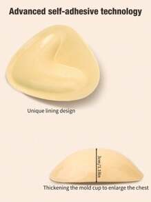 SHEIN 2 Pairs V-Shaped Self-Adhesive Bra Pads, Thickened Padded Push-Up And Cleavage Enhancement For Small Bust - Multicolor - View 6