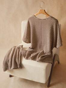 Elaquor Plus Size 2 Pieces Set: Summer Holiday T-Shirt And ShortsSummer Outfits For Women