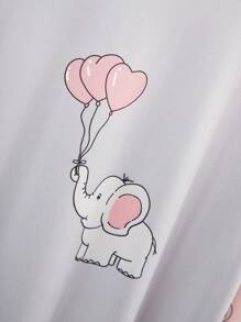 2 Stücke Mädchen Süße Schaf Muster Modische Bequeme Rundhals Kurzarm Lang Nachthemd Pyjama Set