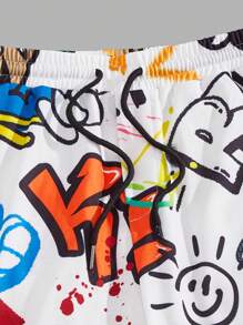 AXEPEAK Calça de Moletom com Estampa Gráfica Cartoon para Homens, Calça de Jogging, Grafite, Férias, Amigos Engraçados, para Rave, Itens Essenciais de Streetwear