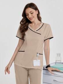 TaskEZ 短袖手术服上衣，夏季时尚