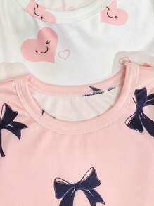 Set di 6 pigiami da ragazza, composto da maglia a maniche corte e leggings, vestibilità aderente e comoda, adatto per pigiama o abbigliamento casual da casa, design minimalista, facile da abbinare, lavabile in lavatrice (venduto a confezioni da 2 set)