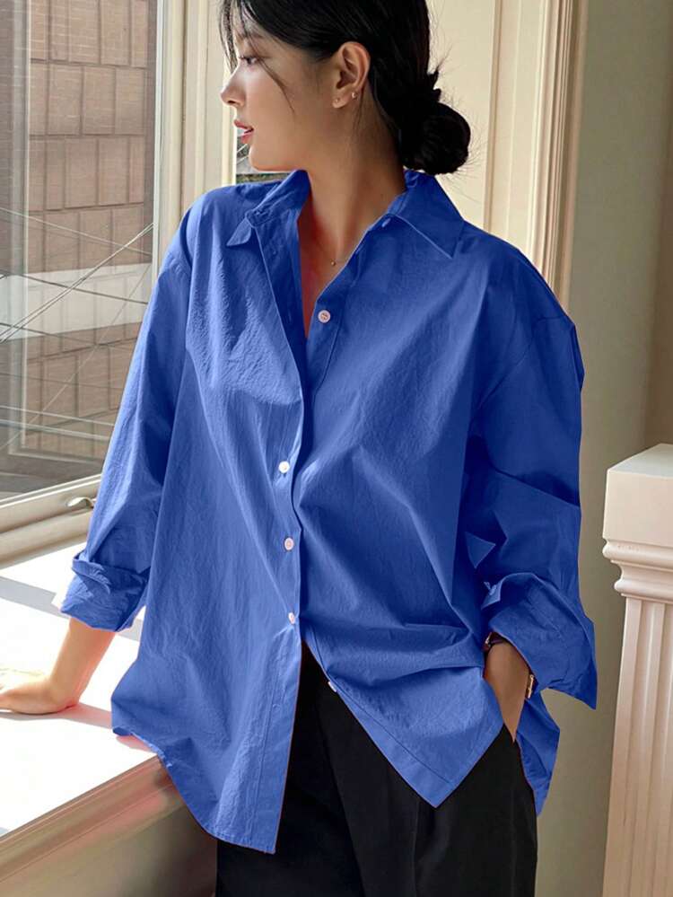 Women's Casual & Work Commuting Cotton Button-Up Long Sleeve Shirt,Fall Clothes