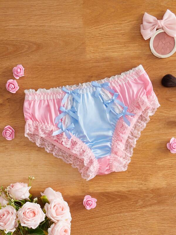 FairyFlirt Sutien elegant cu fundă și dantelă florală pentru fete adolescente