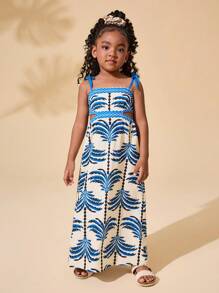 Travachic KIDS 年轻女孩雪纺碎花休闲度假连衣裙带蝴蝶结，适合度假、海滩、旅行等场合 - 白色 - 查看 5