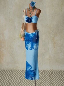 SHEIN ICON 女士夏季休闲节日印花罩衫裙，乡村音乐会 - 彩色 - 查看 5