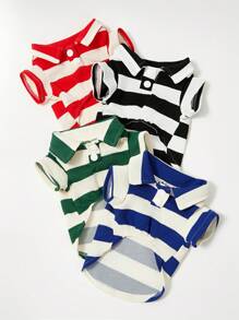 PETSIN 蓝色轻便休闲宠物服装夏季薄款透气舒适狗/猫T恤，时尚款式，春夏 - 彩色 - 查看 3