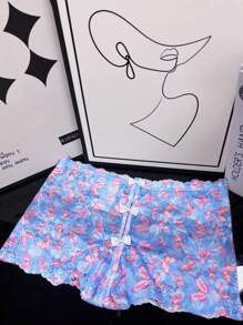 SHEIN 1 pieza Bragas románticas de encaje con estampado de mariposa para mujer, colores surtidos - Multicolor - Ver 6