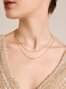 MOTF PREMIUM COLLAR DE DOBLE CAPA CON CIRCONITA DORADA - Amarillo Oro - Ver 8