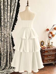 Vintamour 复古优雅女士派对连衣裙，修身紧身中长连衣裙，酒红色，适合所有季节情人节情人节服装连衣裙 - 杏色 - 查看 2