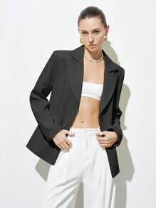 Aveloria Modichic Hellgelbe Blazerjacke für Damen mit Cut-out Rücken, Kontrast weiße Schleife, elegant, lässig, schick, romantisch, sexy, Langarm, dünn für die Fahrt zur Arbeit