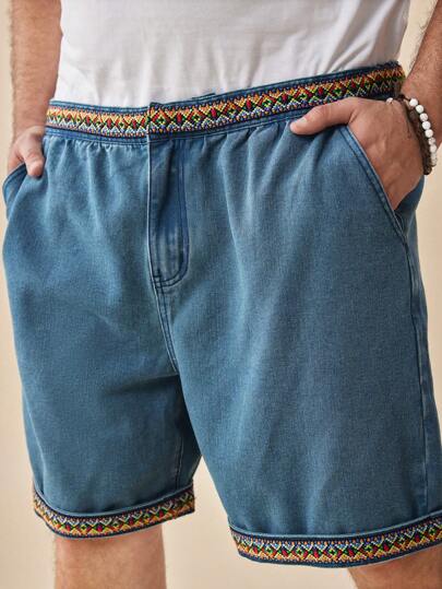 EASEVO プラスサイズ メンズ カジュアル ルーズ ストレート 織物 ショーツ