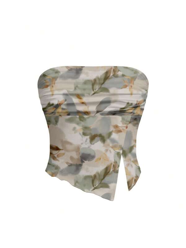 BiGraphic Women's Casual Camisole Tops, Camouflage, Leaf, Withered Leaf Pattern, Suitable For Summer, Vacation, Music Festival, Party