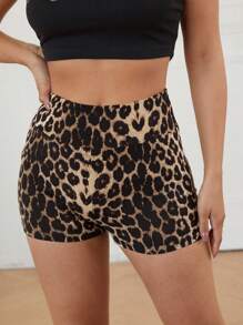 Firerie Leopard Print Biker Shorts