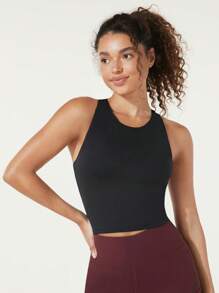 GLOWMODE Intertwine Tank Top Bra Low Impact Yoga Pilates Daily Spring Summer - Black - View 8