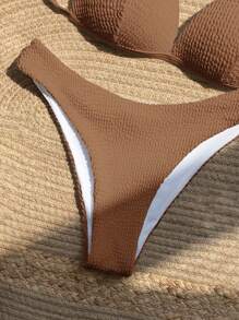 Swim Basics Conjunto de bikini en color liso y con textura para vacaciones en la playa