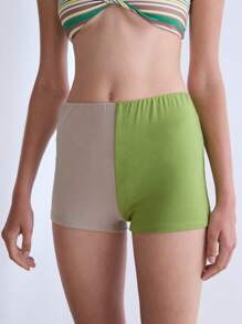 COUREZ Quần short siêu ngắn phối màu tương phản, phong cách đường phố Y2K mùa hè dành cho nữ, quần short mùa hè kiểu vintage. - Nhiều màu - Xem 6