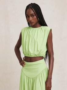 NYA SZN Top Short Sleeve Ruche Cut Out Detail Casual Everyday Brunch Special Occasion Wedding Guest Bridal Party Vacation Summer Spring Top Outfits For Women