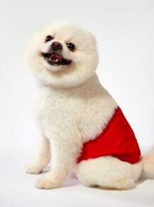 PETSIN 轻便透气宠物防骚扰礼貌狗衬衫，红色简约设计夏装，圣诞节 - 彩色 - 查看 3