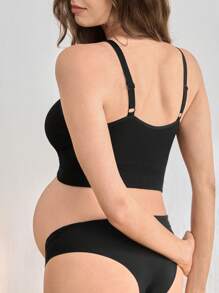 Moonlight&Mama Maternity Nursing Bra For Breastfeeding Push Up Pregnancy Bralette Underwear - Black - View 2