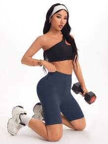 SHEIN Sport Studio Women Outdoor Running Fitness Sports Biker Shorts Workout Short