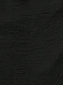 MUSERA 大码中腰阔腿抽绳腰带裤度假沙滩装优雅假日可爱夏季春季休闲复活节 - 黑色 - 查看 6