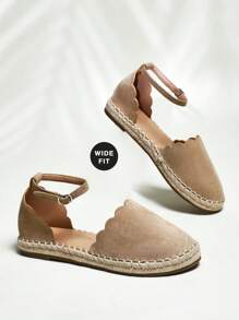 SHUZIA 宽楦女式时尚休闲舒适圆头帆布鞋 - 米色 - 查看 6