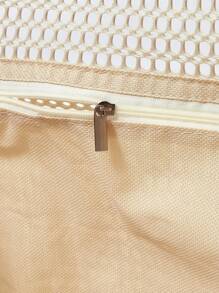 ROMWE Fairycore 1 件手工编织手提包，带有人造兰花、百合和贝壳装饰，大容量单肩包，适合夏季度假和海滩（配件需要 DIY 组装） - 彩色 - 查看 7