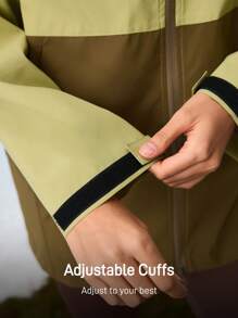 In My Nature 女士户外防水夹克，适合露营、徒步旅行、运动和城市通勤，色块设计 - 黃色 - 查看 7