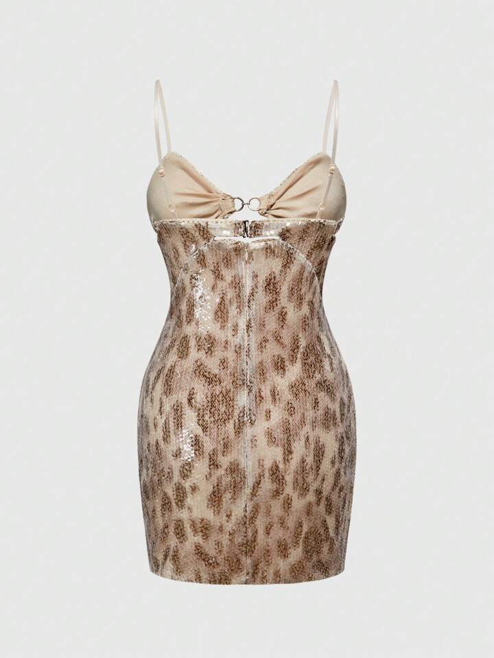 Our Y2K Chic Leopard Print Beaded Slip Dress For Women is such a vibe