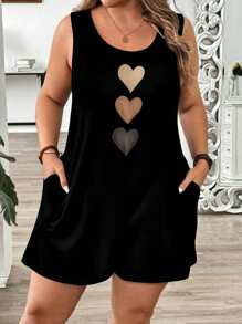 EMERY ROSE Mono informal con estampado de textura en forma de corazón, de talla grande - Multicolor - Ver 1