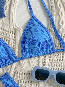 Swim Mod Quần short cạp cao hở lưng họa tiết hoa ngẫu nhiên cho nữ mùa xuân, Bộ đồ bơi gợi cảm, Đồ đi biển mùa hè - Nhiều màu - Xem 4