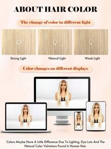 9*6 Wear&Go 无胶假发 27/613/灰色混合浅金色和灰色长直假发 100% 真人头发 180% 密度 18 英寸 20 英寸 女士 - SP27/613 - 查看 11