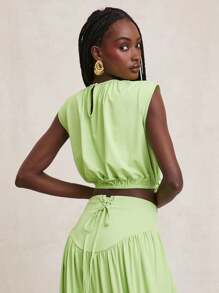 NYA SZN Top Short Sleeve Ruche Cut Out Detail Casual Everyday Brunch Special Occasion Wedding Guest Bridal Party Vacation Summer Spring Top Outfits For Women