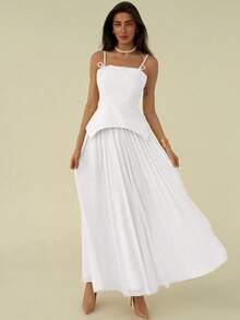 Aloruh Women Two Pieces Outfits For Daily Wear - White - View 4